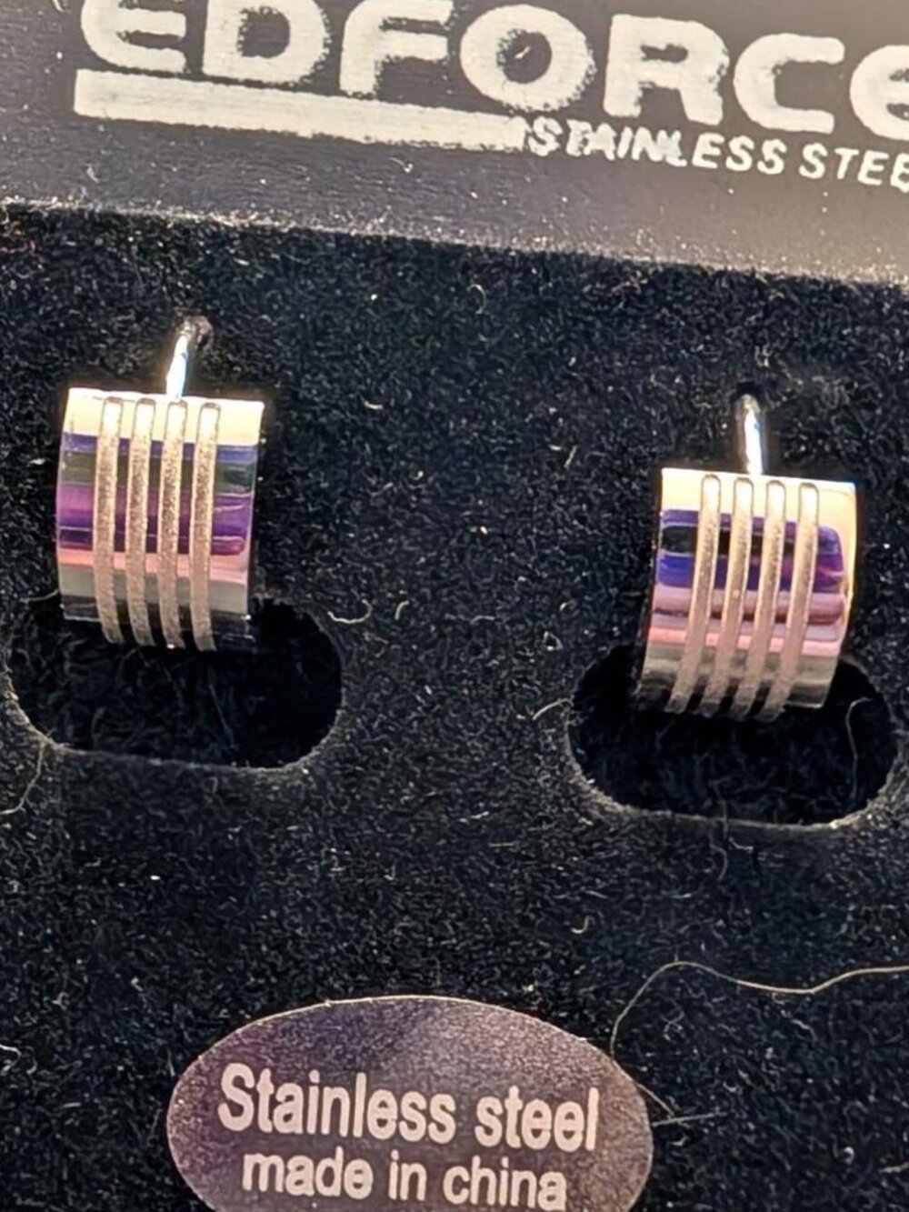 Mens EDForce Stainless Steel Earrings